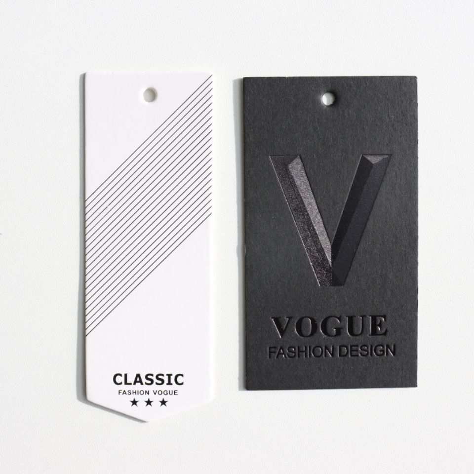 Custom Clothing Hang Tags, Personalized Paper Swing Tags with Embossed, Hot Stamping, and Brand Logo Finishes for Apparel and Garments