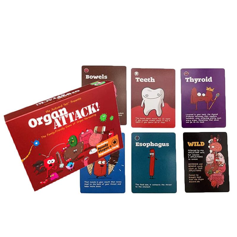 Custom Organ Attack Family Board Game, Educational Strategy Card Game for Kids and Adults Party, Fun Interactive Tabletop Game Set