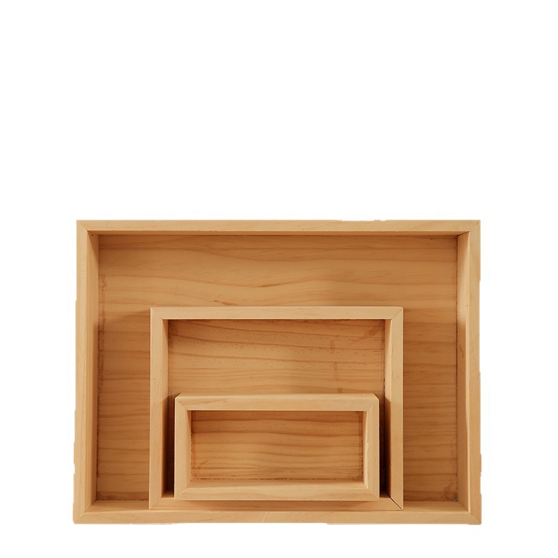 Custom Solid Wood Storage Tray, Lidless Wooden Display Box, Desktop Organizer Tray, and Multipurpose Wooden Presentation Case for Office and Home