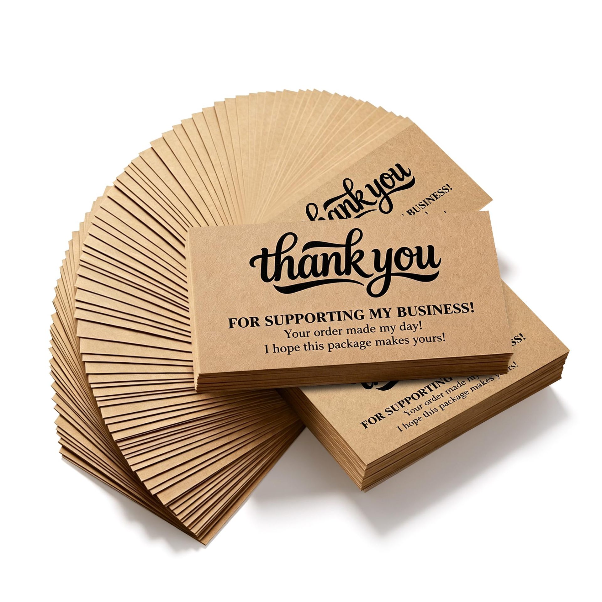 Custom Thank You for Supporting My Business Cards, Kraft Paper Insert Cards with Personalized Logo and Brand Message